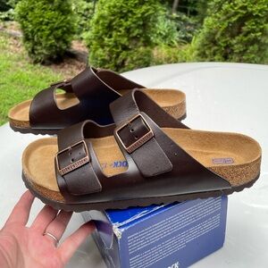 NIB Birkenstock Arizona Soft Footbed Oiled Leather Sandals Size 41